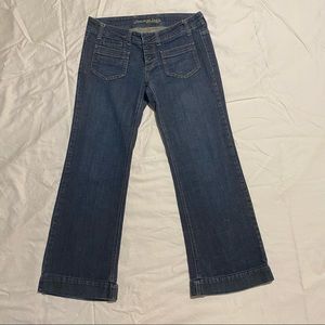 American Eagle wide leg jeans with cuffed hem size 8.